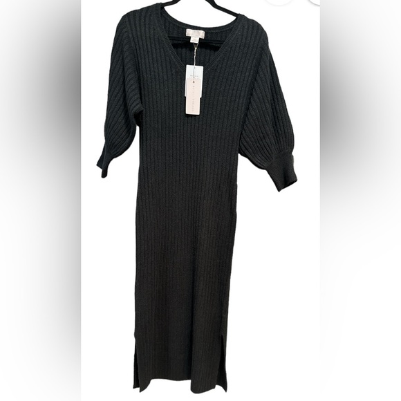 Rachel Parcell Bubble Sleeve Ribbed Knit Sweater Dress NWT sz S - Picture 1 of 5